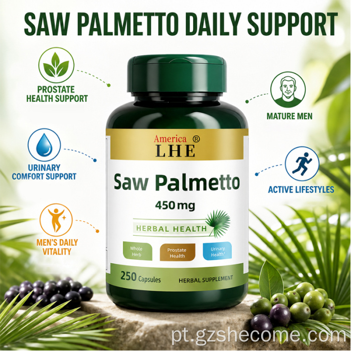 Shecome Saw Palmetto 250 cápsulas para saúde urinária
